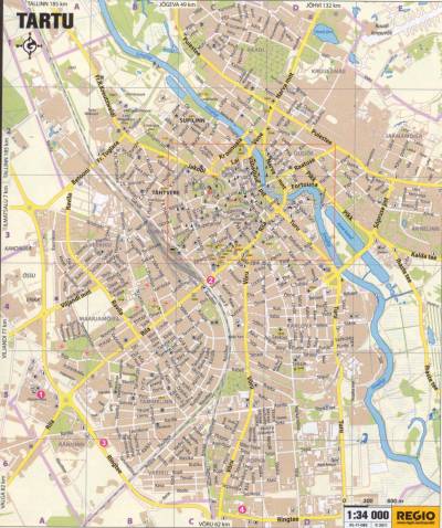 Карта города Тарту